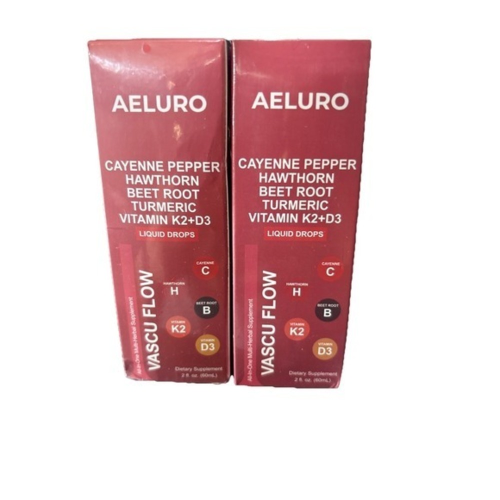 2 X Cayenne Pepper Hawthorn Beet Root Turmeric Vitamin K2+D3 Liquid Drops 60ML